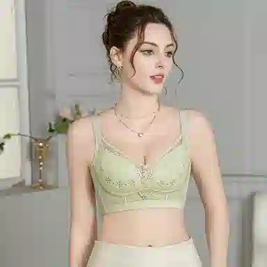 浪莎 内衣薄款大胸显小胸聚拢收副乳防下垂无钢圈蕾丝性感文胸 女款