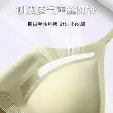 浪莎 小胸聚拢提拉无痕裸感文胸睡眠无感零压无钢圈大胸显小内衣防下垂薄款透气四季通用型胸罩 女款 礼袋装