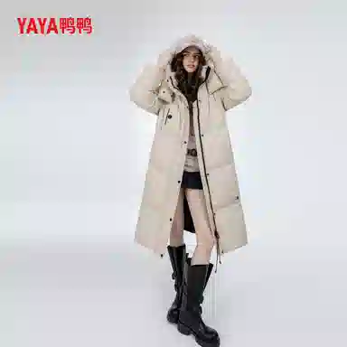 鸭鸭 长款保暖极寒加厚羽绒服 男女同款