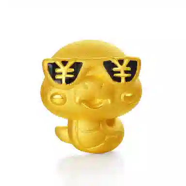 六桂福珠宝 巳喜金蛇 本命年蛇年 新中式国潮复古民族风转运珠小众设计 手工编织绳 足金 按克计价 黄金手链 男女同款情侣款