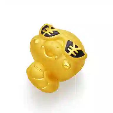 六桂福珠宝 巳喜金蛇 本命年蛇年 新中式国潮复古民族风转运珠小众设计 手工编织绳 足金 按克计价 黄金手链 男女同款情侣款