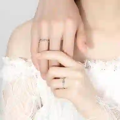 希缘 长相厮守对戒 轻奢小众高级感求婚结婚开口 合金 戒指 男女同款情侣款