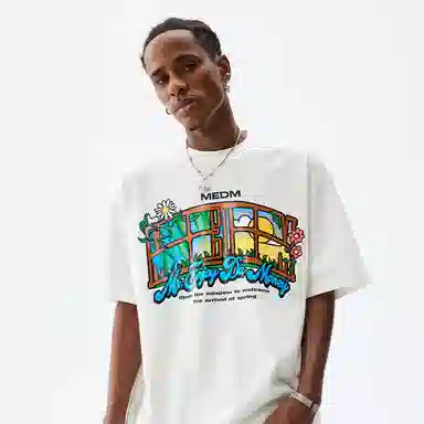 MEDM Sunset Cartoon Logo T-Shirt