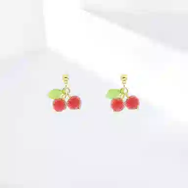 希遇 甜心荔枝 精致高级时尚简约 国潮轻奢  精致小巧设计感耳饰 #好运 日常百搭 合金 耳钉 女款