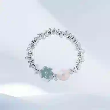 希遇 碎影澜花 新中式国潮轻奢小众设计日常百搭 精致小巧 高级时尚 质感 合金 戒指 男女同款情侣款