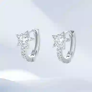 希遇 小巧星星 小清新耳饰 合金 耳环 女款