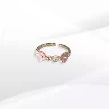 希遇 柔花语戒指 新中式国潮轻奢 简约设计 小众 花朵 可爱 精致通勤百搭 合金/滴釉 戒指 男女同款情侣款