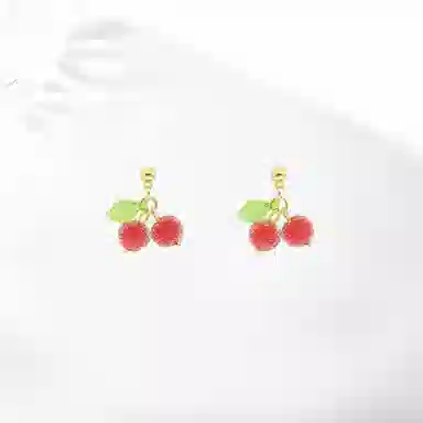 希遇 甜心荔枝 精致高级时尚简约 国潮轻奢  精致小巧设计感耳饰 #好运 日常百搭 合金 耳钉 女款