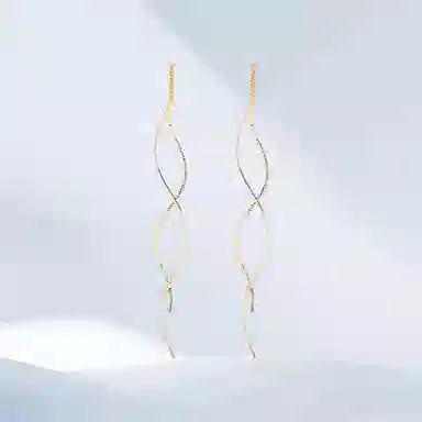 希遇 量子纠缠 小清新时尚潮流 轻奢气质 甜美小众设计 日常通勤百搭#好运 合金 耳环 女款