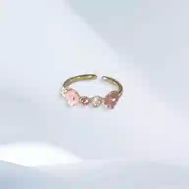 希遇 柔花语戒指 新中式国潮轻奢 简约设计 小众 花朵 可爱 精致通勤百搭 合金/滴釉 戒指 男女同款情侣款