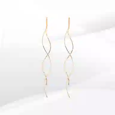 希遇 量子纠缠 小清新时尚潮流 轻奢气质 甜美小众设计 日常通勤百搭#好运 合金 耳环 女款