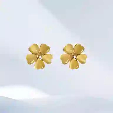 希遇 光谱叠瓣 小清新时尚潮流 轻奢气质 甜美小众设计 日常通勤百搭#好运 合金 耳环 女款