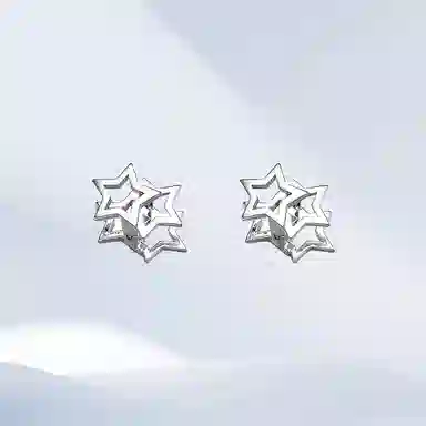 希遇 星砂絮语轻奢优雅精致浪漫设计养耳小巧气质百搭高级感简约时尚耳饰洞女士日常 合金 耳钉 女款