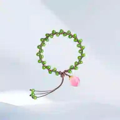 希遇 桃青蜜语 新中式国潮轻奢 小众创意设计 日常百搭 琉璃 手串 男女同款情侣款