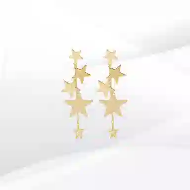 希遇 星河坠影耳 国潮 轻奢气质高级感甜美小众法式优雅设计感 日常经典百搭首饰#好运 合金 耳环 女款