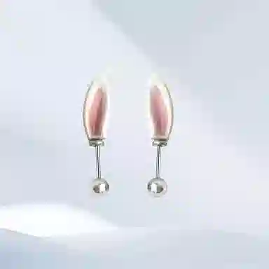 希遇 兔萌皓月 国潮轻奢 时尚精致简约风 可爱少女 小众设计日常百搭 #好运 清晰飘逸优雅 合金 耳钉 女款