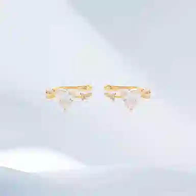 希遇 爱心幻影时尚简约 高级质感 小众设计 新中式国潮轻奢 冷淡风创意设计日常百搭 合金 耳夹 男女同款情侣款