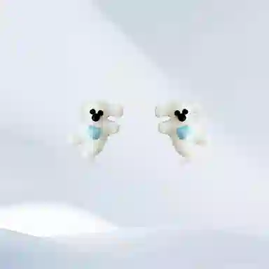 希遇 新中式国潮轻奢小众 萌可小熊 时尚简约 精致雅致 可爱日常百搭 合金 耳钉 男女同款情侣款