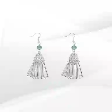 希遇 新中式国潮轻奢 时尚简约风 日常通勤百搭小众设计 #好运 清晰流苏 合金 耳环 女款