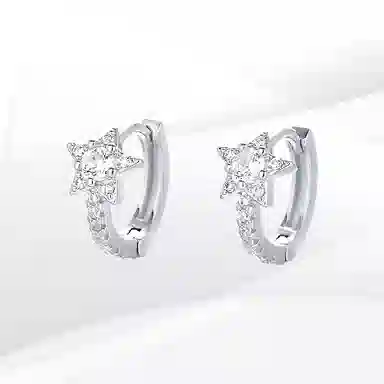 希遇 小巧星星 小清新耳饰 合金 耳环 女款