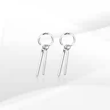 希遇 谧夜浮光 新中式 个性小众时尚简约 冷淡风创意设计 日常通勤百搭#好运 合金 耳环 男女同款情侣款