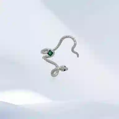 希遇 潮汐灵蛇新中式 轻奢小众设计日常百搭 时尚简约  冷淡风创意设计 合金 耳夹 男女同款情侣款