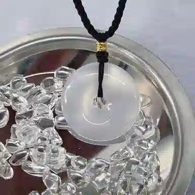 吉盟 新中式平安扣国潮风吉祥如意温润如玉转运珠 玉髓 玉石项链 男女同款情侣款