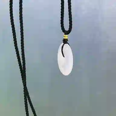 吉盟 新中式平安扣国潮风吉祥如意温润如玉转运珠 玉髓 玉石项链 男女同款情侣款