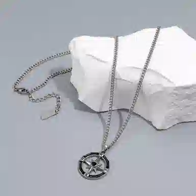 P&N Compass Star Titanium Necklace