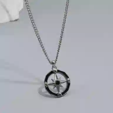 P&N Compass Star Titanium Necklace