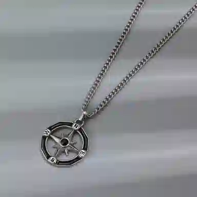 P&N Compass Star Titanium Necklace