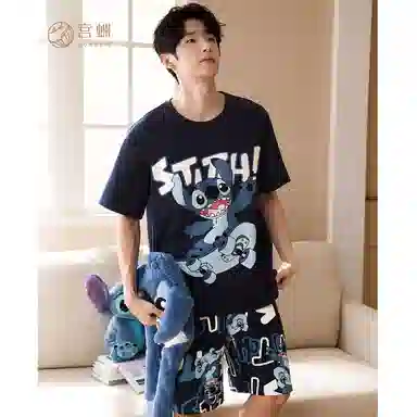 Gongdie x Disney Stitch Pajama Set Navy