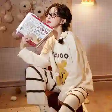 Gongdie x Disney Thermal Plush Loungewear Set Beige