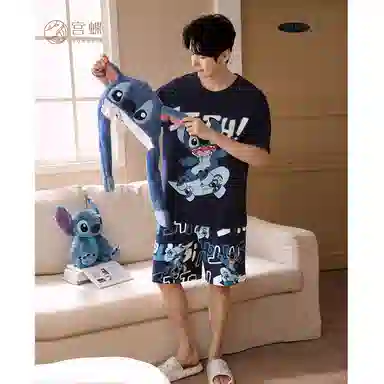 Gongdie x Disney Stitch Pajama Set Navy