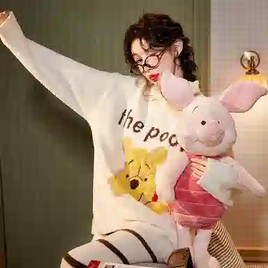 Gongdie x Disney Thermal Plush Loungewear Set Beige