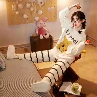 Gongdie x Disney Thermal Plush Loungewear Set Beige