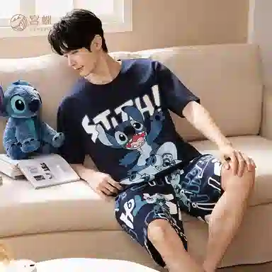 Gongdie x Disney Stitch Pajama Set Navy