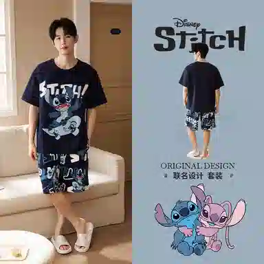 Gongdie x Disney Stitch Pajama Set Navy