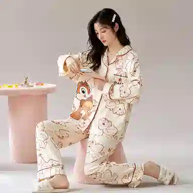 Miyadie x Disney Chip 'n' Dale Cotton Lounge Set Beige