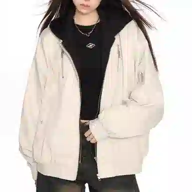 悍戈 美式高街复古多元素设计宽松连帽舒适百搭潮流夹克 男女同款