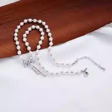 暖瞳 精致浪漫蝴蝶结优雅气质高级感锁骨链复古轻奢小众颈链 合金+锆石+人造珍珠 项链 女款