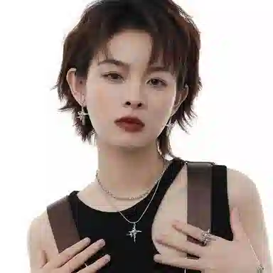 暖瞳 精致小巧四芒星镂空设计双层叠戴时尚个性精致简约百搭高级感 合金 项链 女款