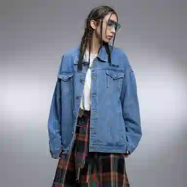 Airwalk Retro Dark Wukong Print Denim Jacket