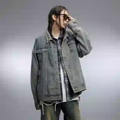 Airwalk Retro Dark Wukong Print Denim Jacket