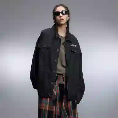 Airwalk Retro Dark Wukong Print Denim Jacket