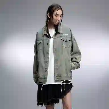 Airwalk Retro Dark Wukong Print Denim Jacket