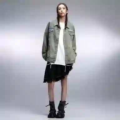 Airwalk Retro Dark Wukong Print Denim Jacket