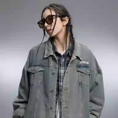 Airwalk Retro Dark Wukong Print Denim Jacket