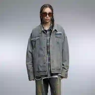 Airwalk Retro Dark Wukong Print Denim Jacket