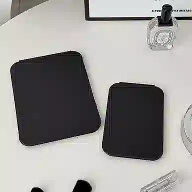 几多萌 皮质便携折叠 镜子 台式